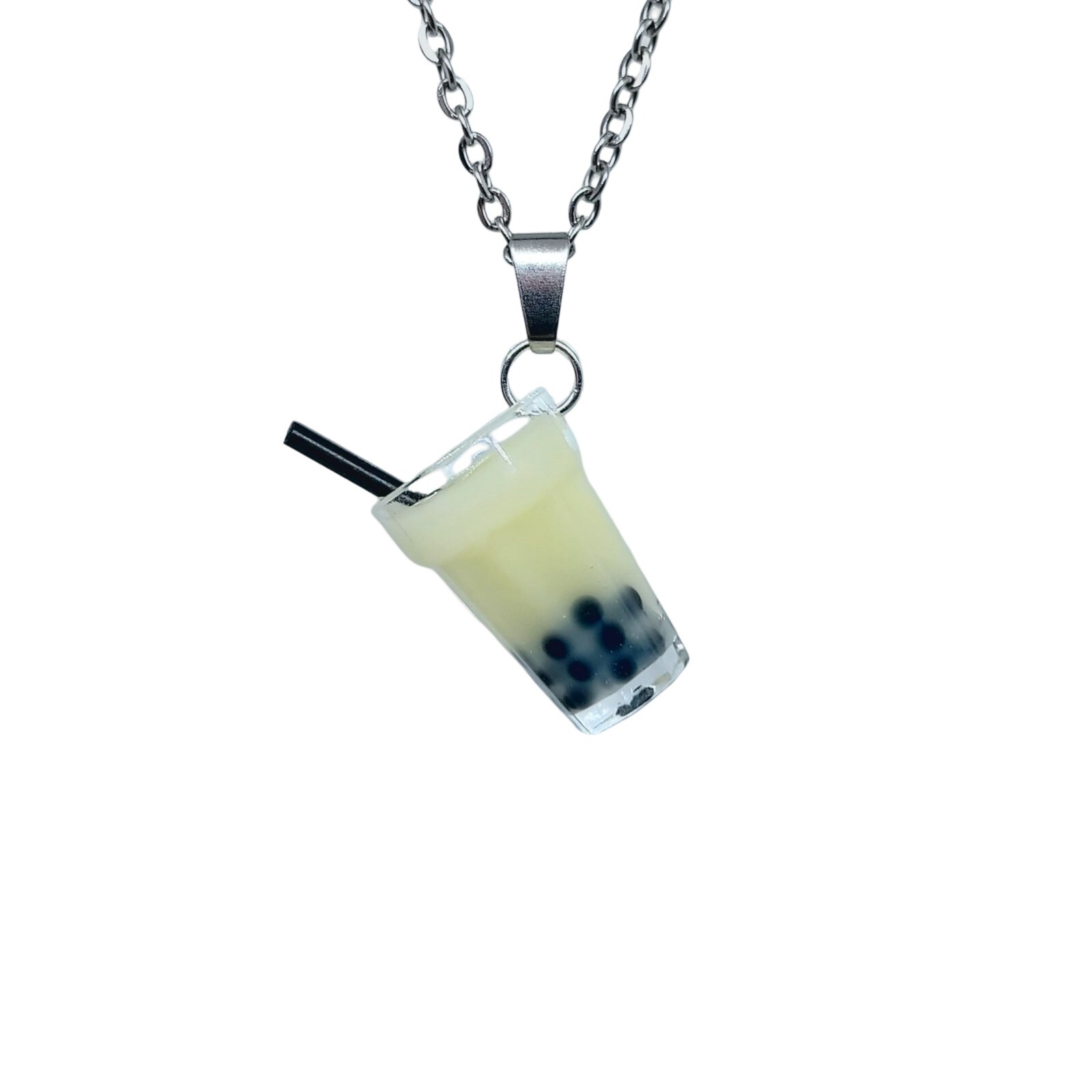 USA Seller 3D Boba Tea Bubble Pendant Necklace Jewelry Healing Colorful