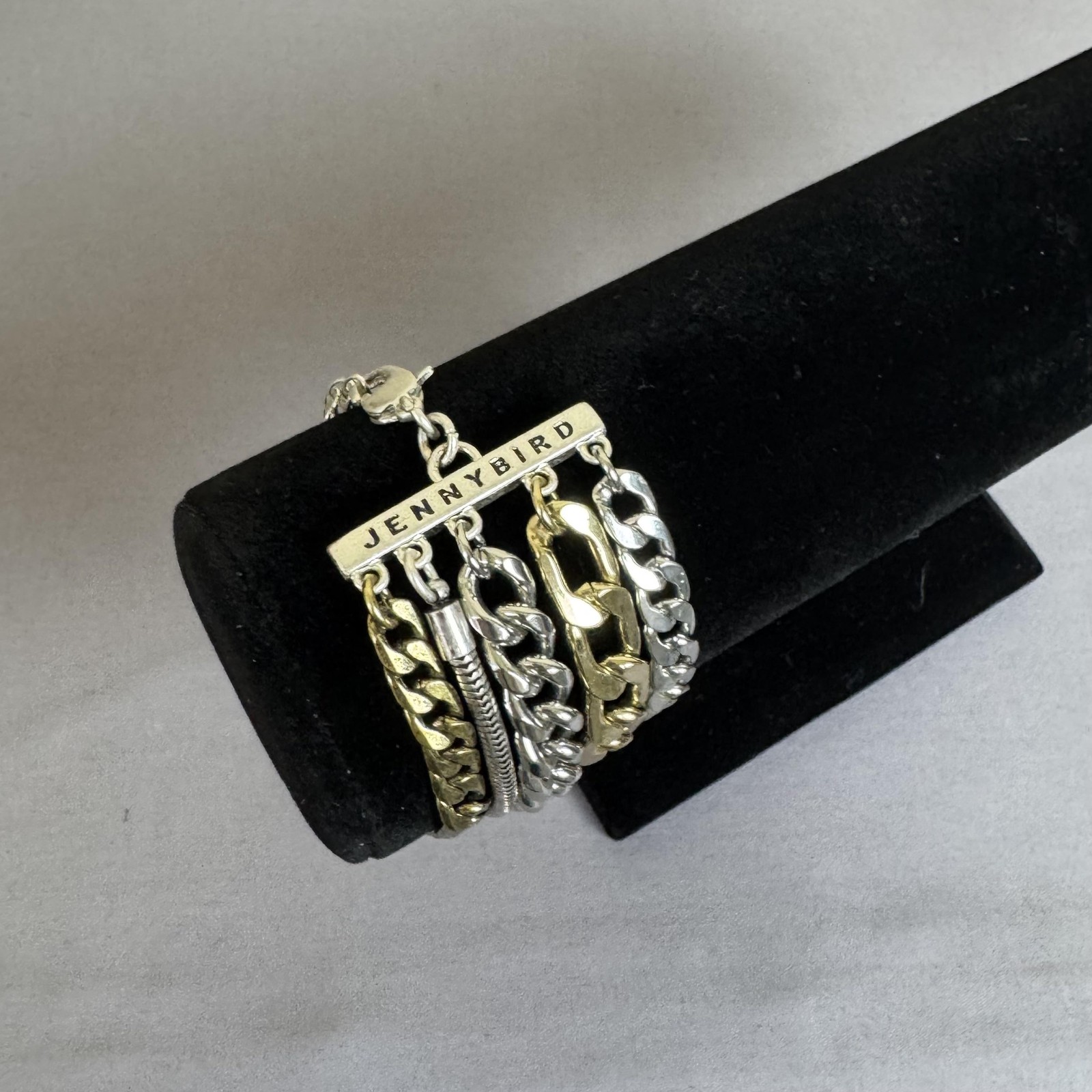 Jenny Bird Bracelet Silver Gold Mixed Metal Multi Chain Cuff Womens 8 In Jewelry