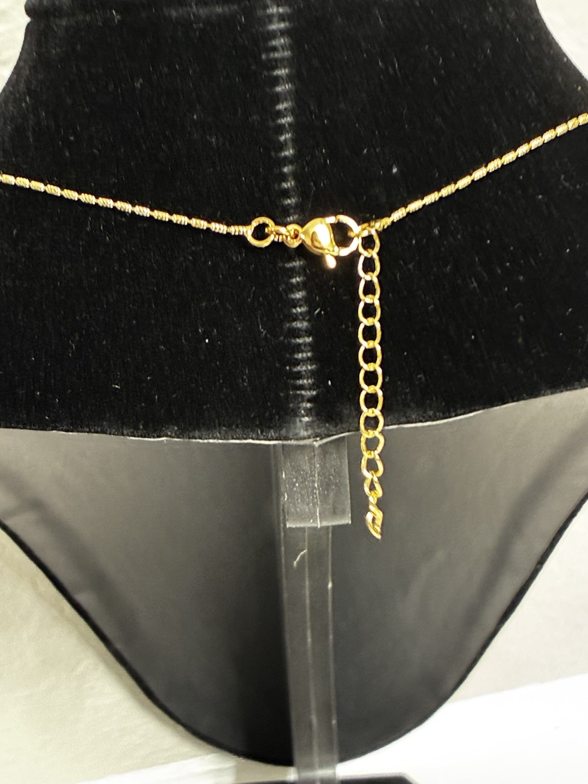 Gold Tone Cable Chain Necklace Round Clear CZ Prong Pendant 16”-18”