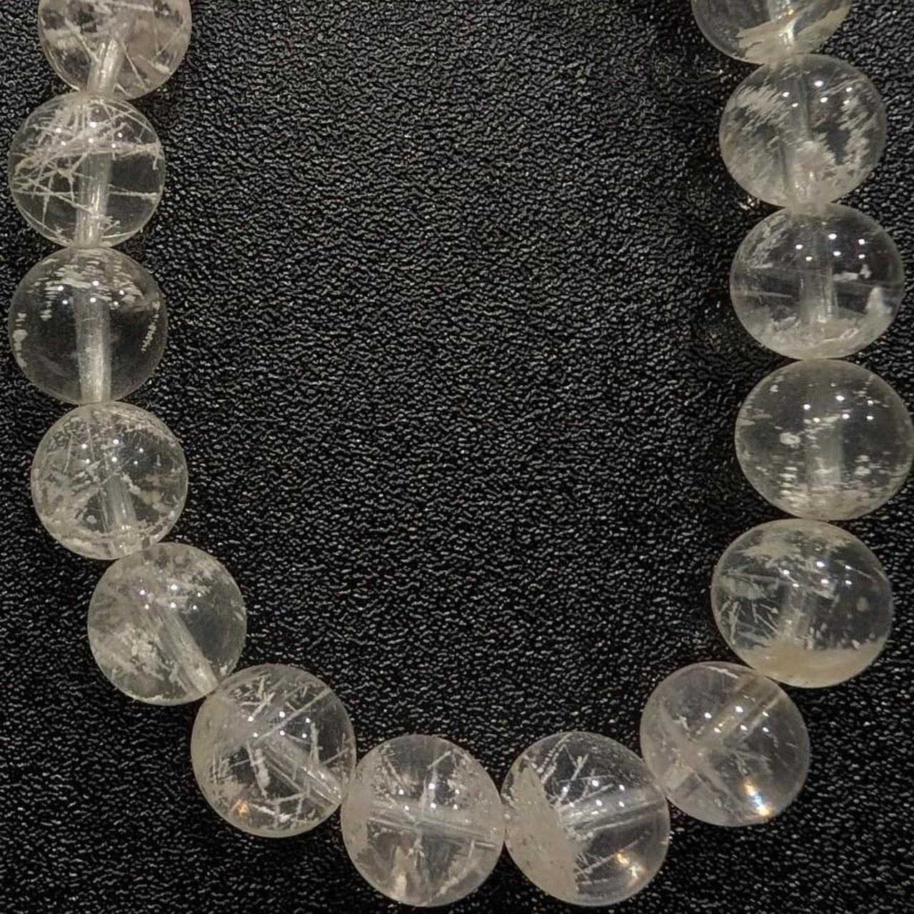 8mm+ Snowflake Phantom Garden Quartz Bracelet *ON SALE: see description