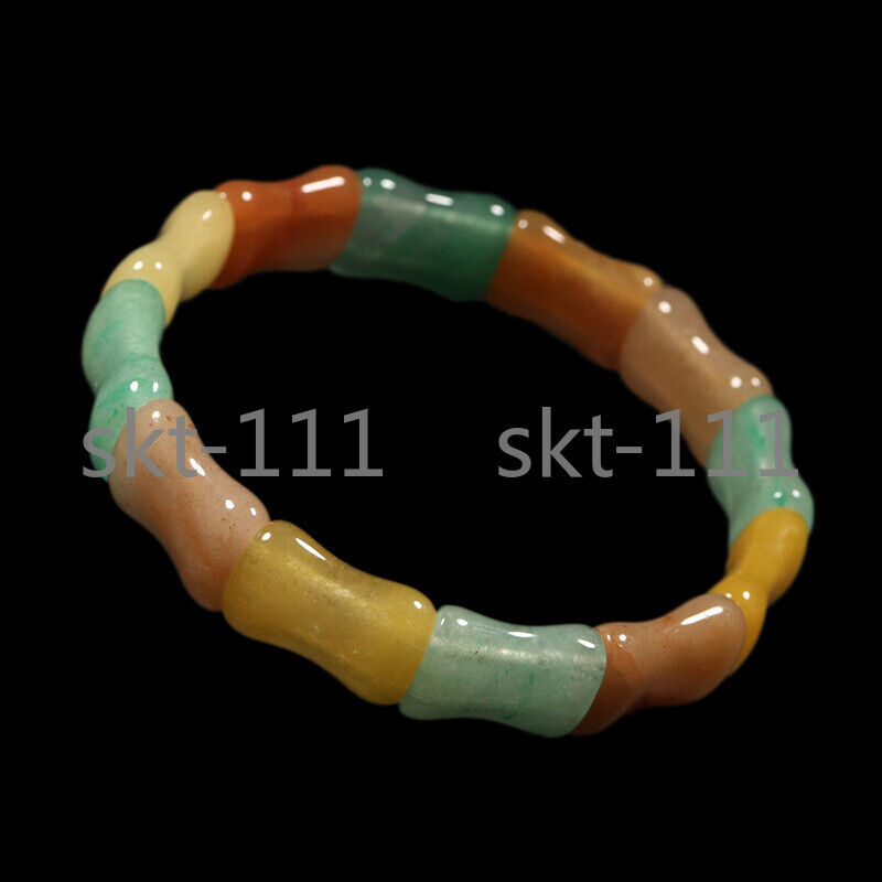 8″ Grade A 100% Natural Yellow Brown Green Jade Bracelet Bangle Aventurine