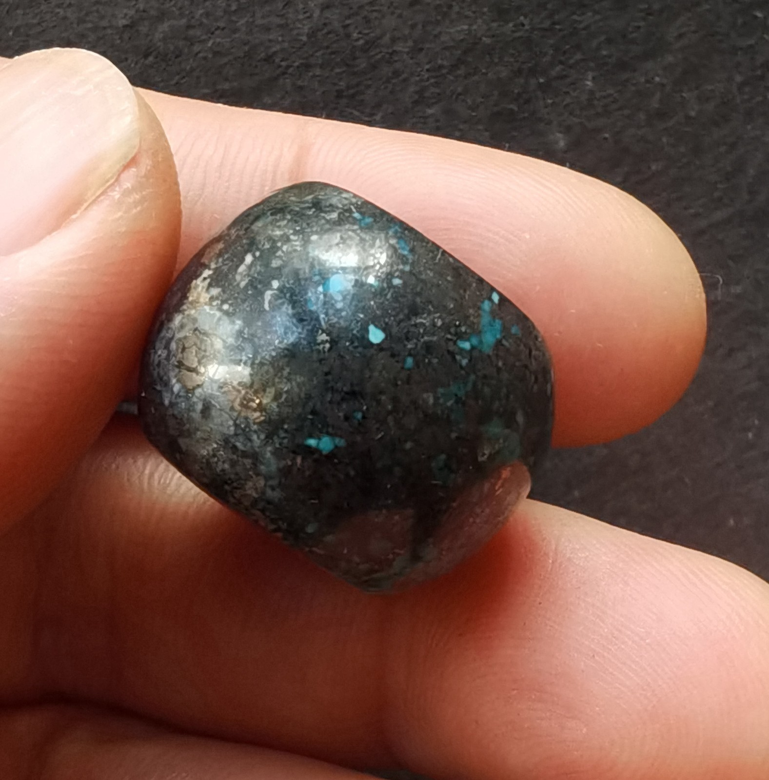 13.1g,barrel tube Genuine natural brown blue Hubei Turquoise stone pendant loose