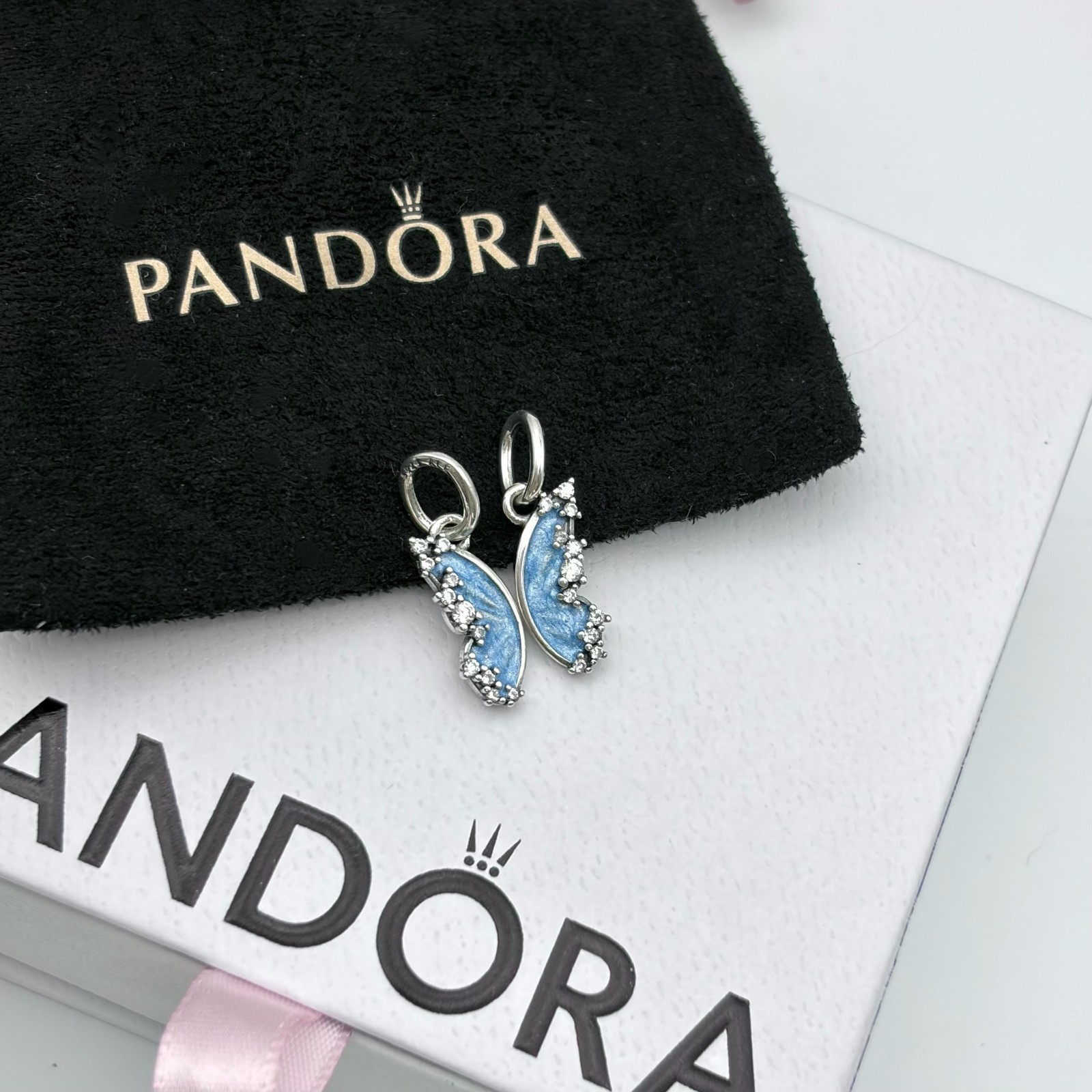 NEW 100% #794244C01 Pandora Splittable Butterfly Dangle Charm, NEW WITH BOX