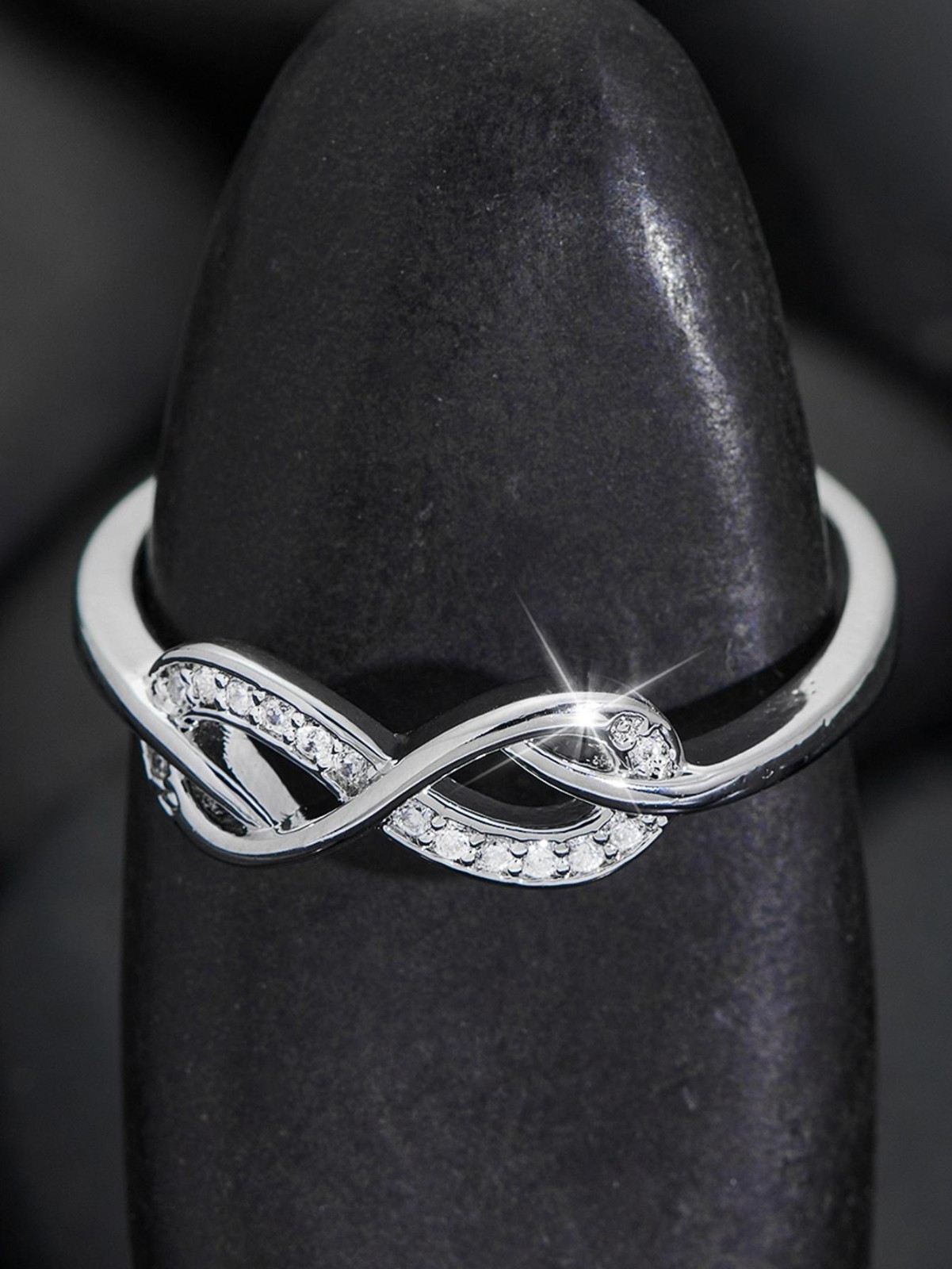 Infinity CZ Ring Forever Endless Love Eight Shape Band Ring Women Jewelry Gift