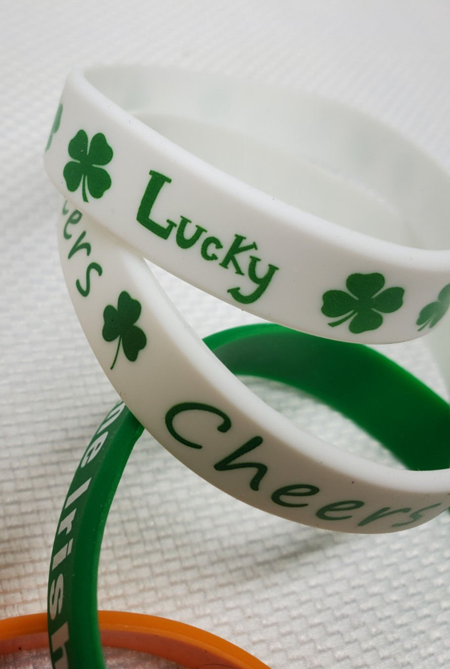 7 pcs St. Patrick’s Day Bracelets Silicone Wristband Irish Multicolor Lucky NEW
