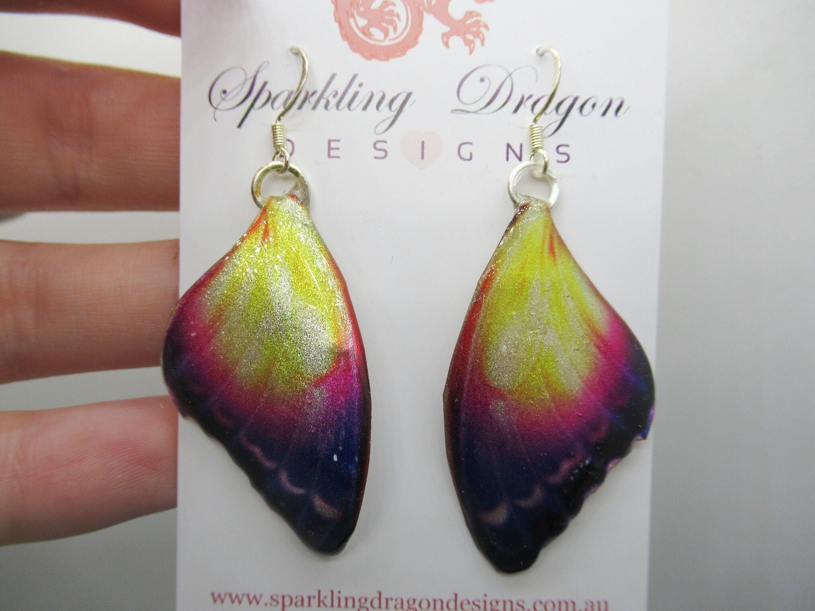 Butterfly Earrings Mystic Sunset – Fairy Jewellery Fun Gift for her, Fairy Wing