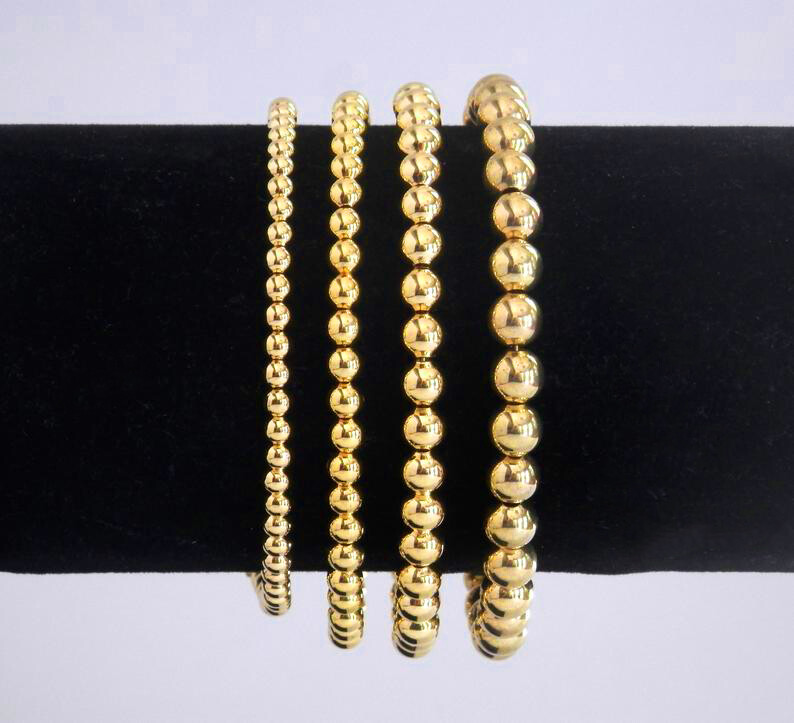 Bohemian Gold Filled Beads Beaded Beaded Stretch Stackable Bracelets Men Women