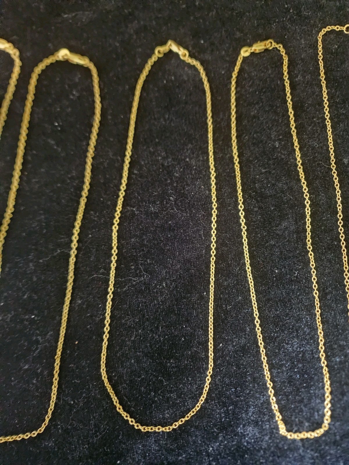 Lot Of 6 18K Gold Filled Necklace Chains Simple Dainty 16″ Around
