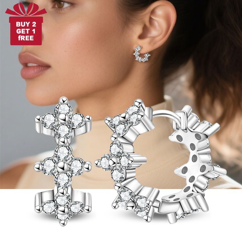 PANDACH 925 Sterling Silver AAA CZ Huggie Hoop Earrings For Women Jewelry Gifts