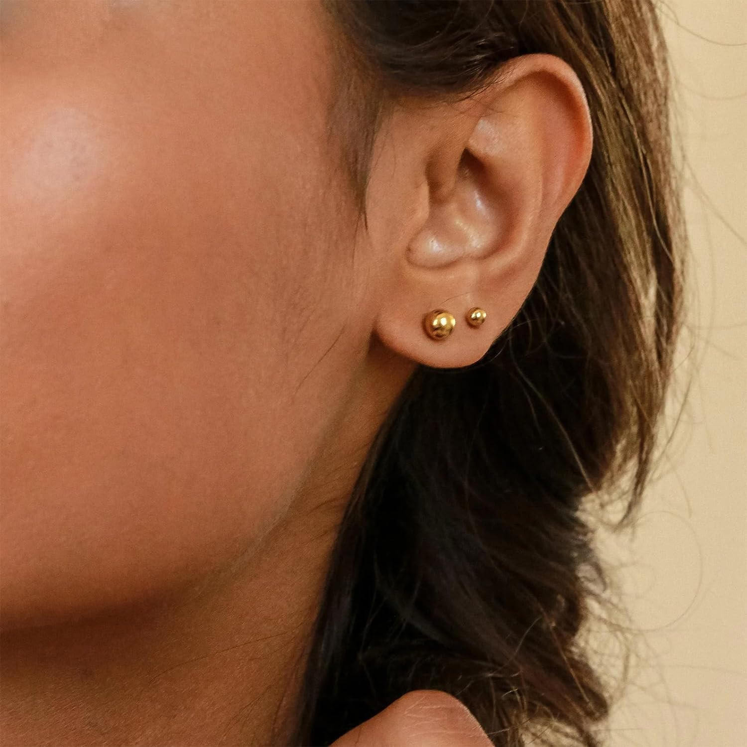 15 Pairs Surgical Steel Ball Stud Earrings Set | Fadeless, PVD Plating, Stainles