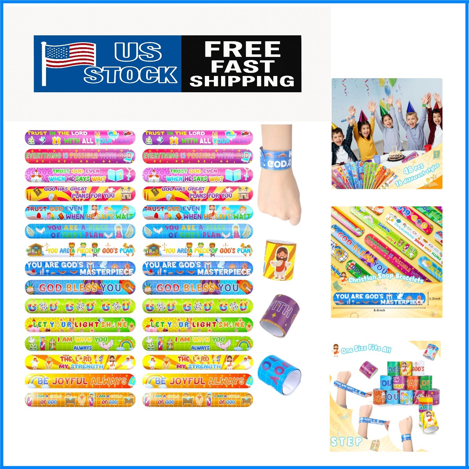 Inspirational Snap Bracelets for All – 48PCS Bible Verses for Events and Gifting