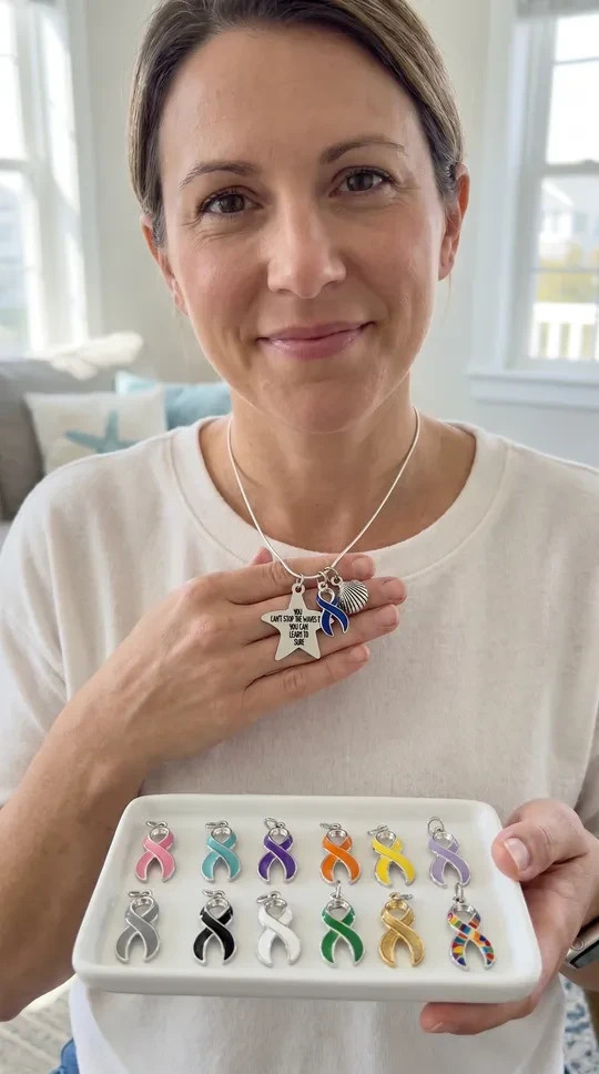 You Can’t Stop the Waves But You Can Learn to Surf Awareness / Survivor Necklace