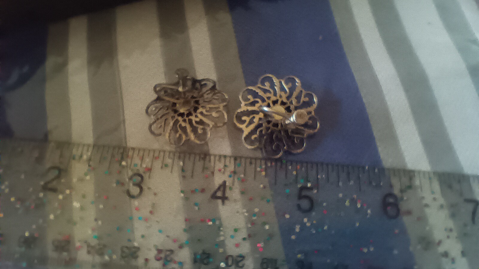 Vintage Sterling Silver Flower Filigree Stud Earrings Pair, Screw Back, No Stone