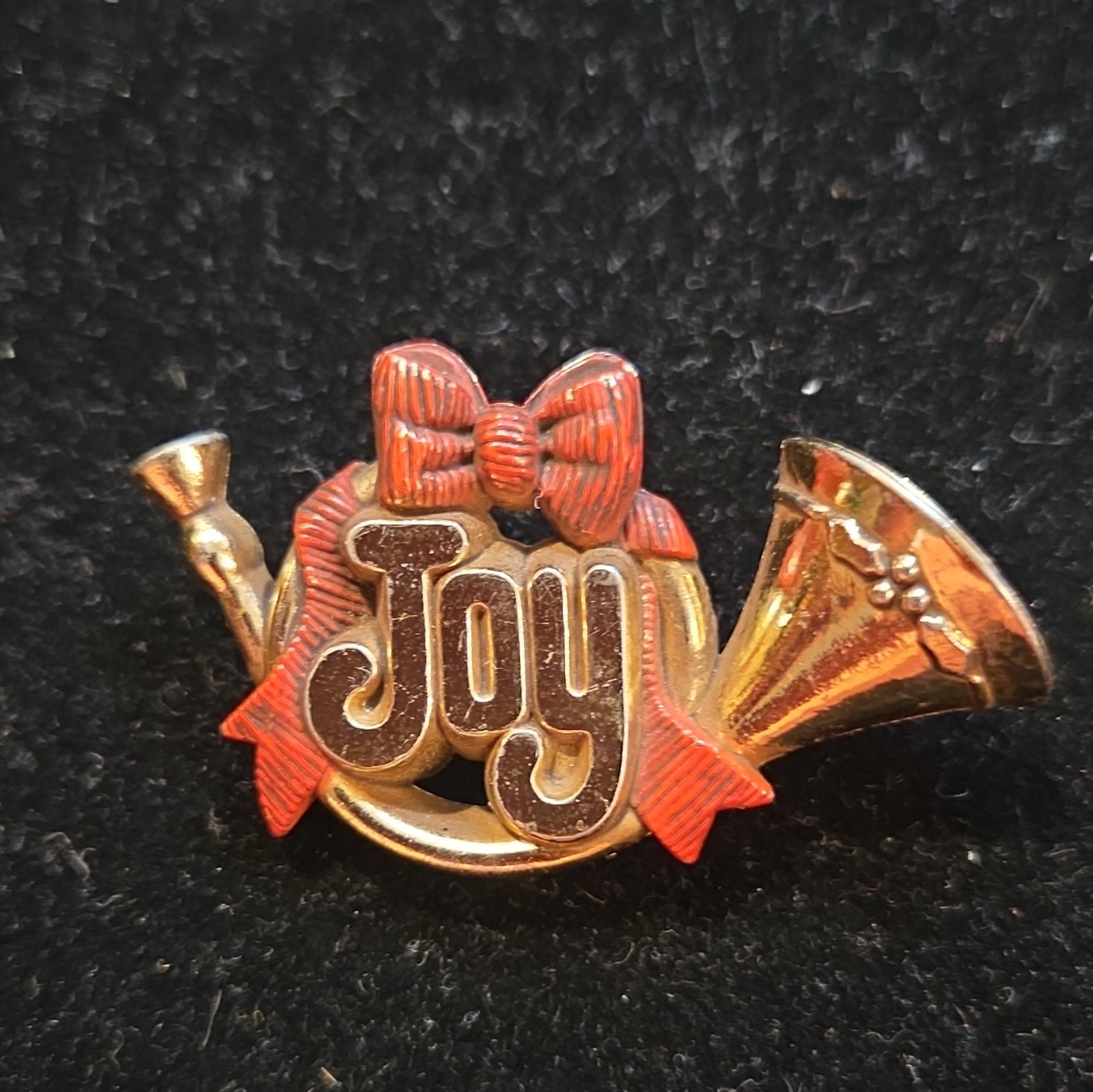Hallmark Lot of 6 Christmas Brooch Pins Santa Joy Holly Candy Cane