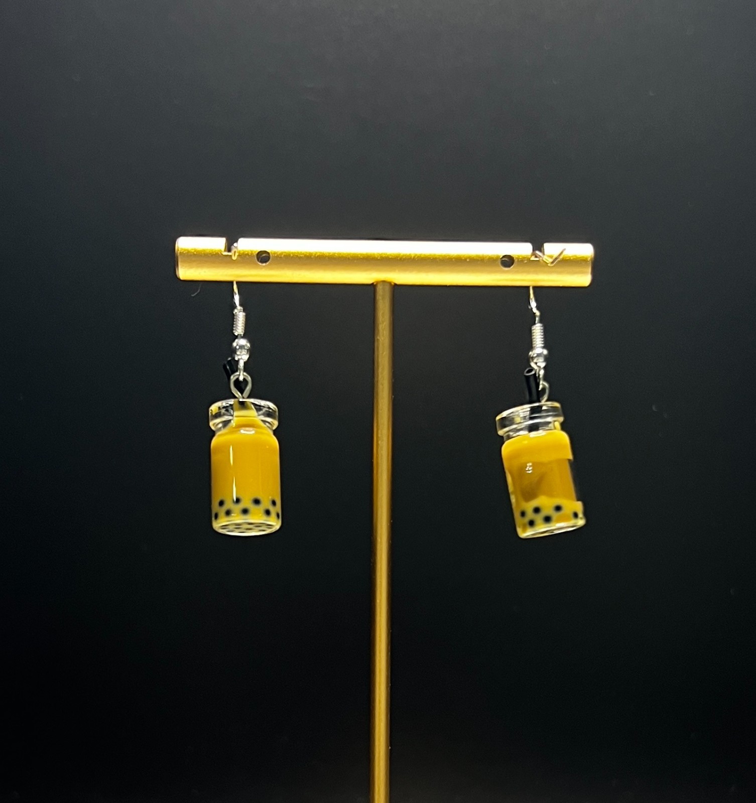 LIGHT BROWN BOBA TEA Women’s Dangle Earrings Boba Tea Collection
