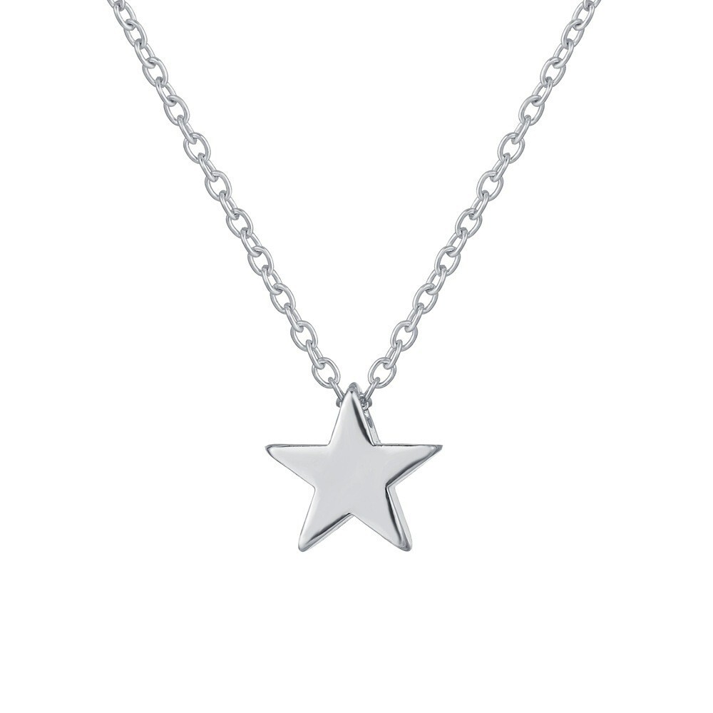 Shiny 925 Sterling Silver Cute Star Pendant Chain Necklace Women Lady Girl Gift