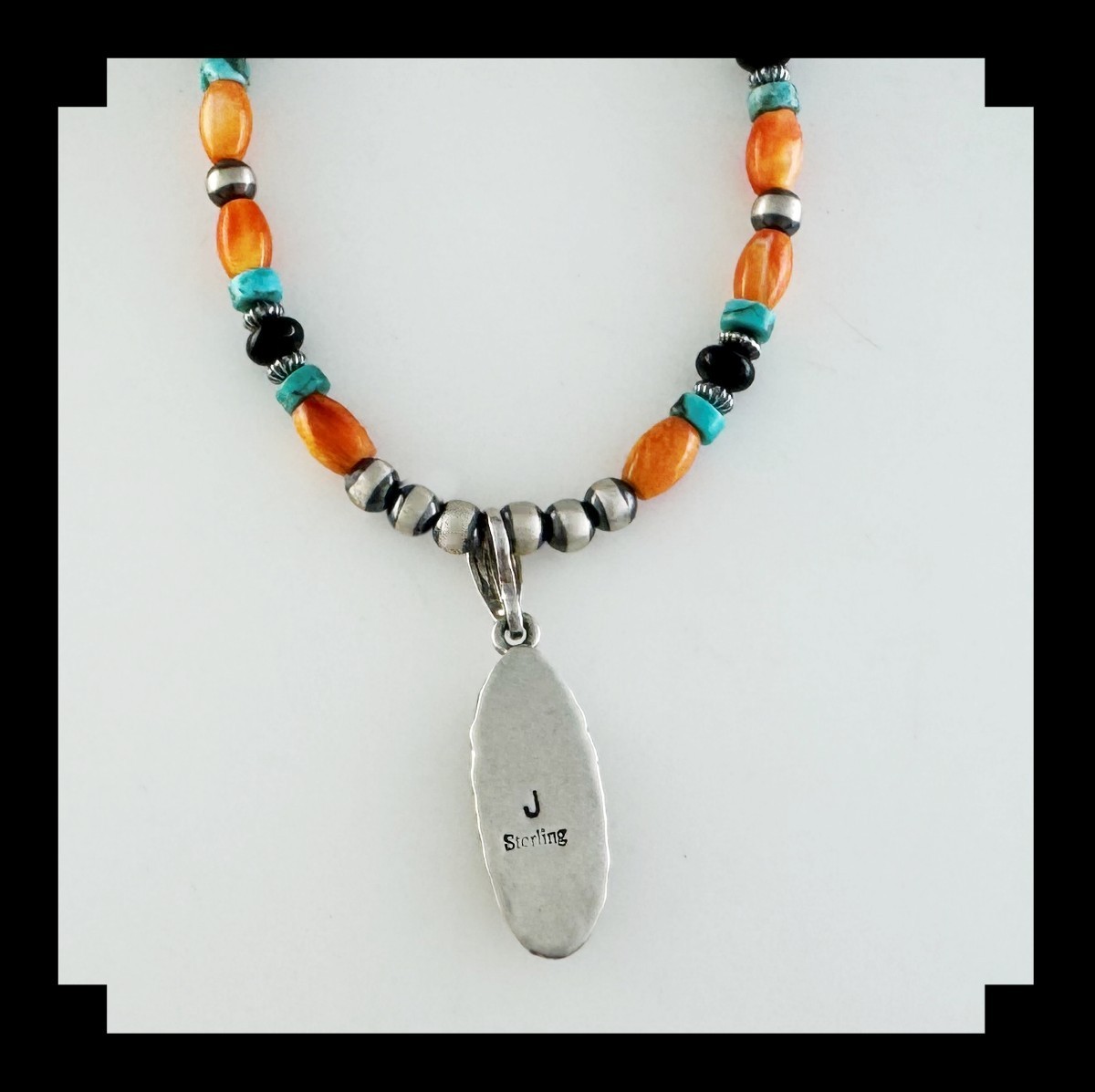 White Fox Multi Gemstone Necklace with Rainbow Calsilica Pendant