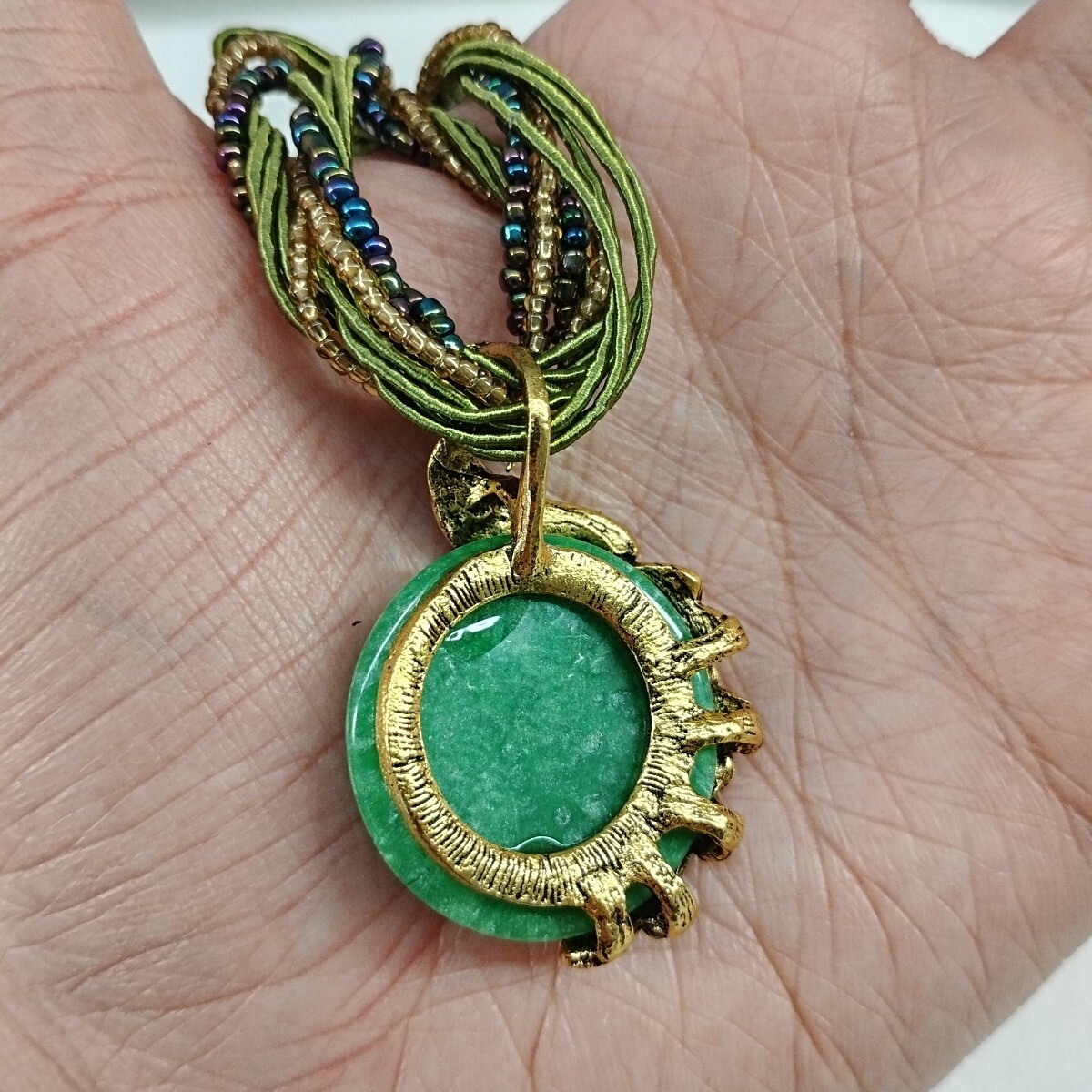 Fairytale Statement Beaded Peacock Pendant Necklace 20.5″ Fashion Jewelry