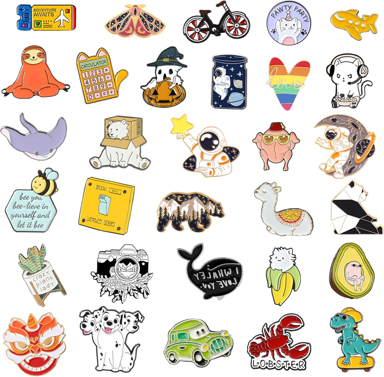 20/40/50 PCS Cute Enamel Backpack Pins, Funny Pins Bulk Set Cool…