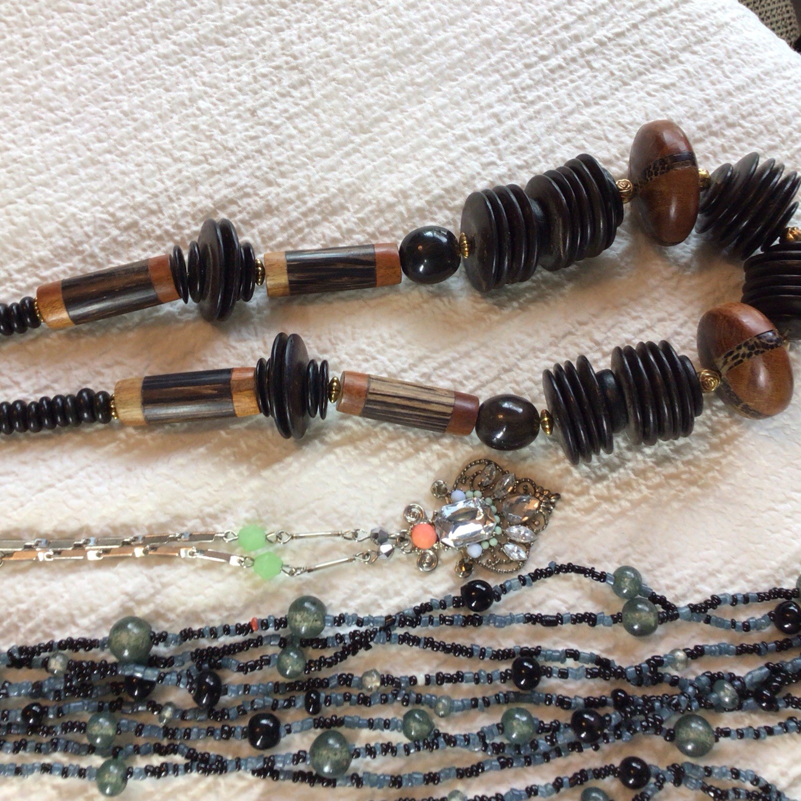 Lot Of 7 Costume Necklaces, I Pr Earrings, 1 Agate Necklace