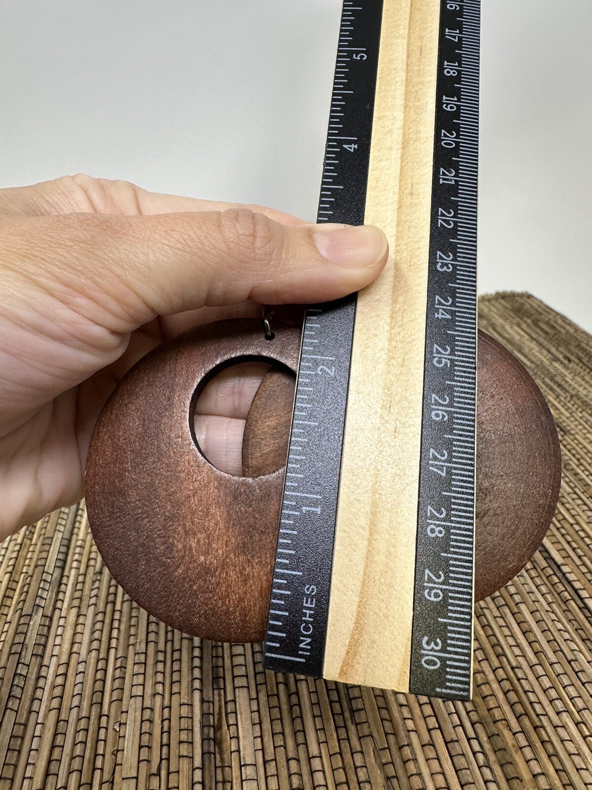 Brown Earrings Wood Earrings Hoop Wooden Earrings Bohemian Earrings Vintage