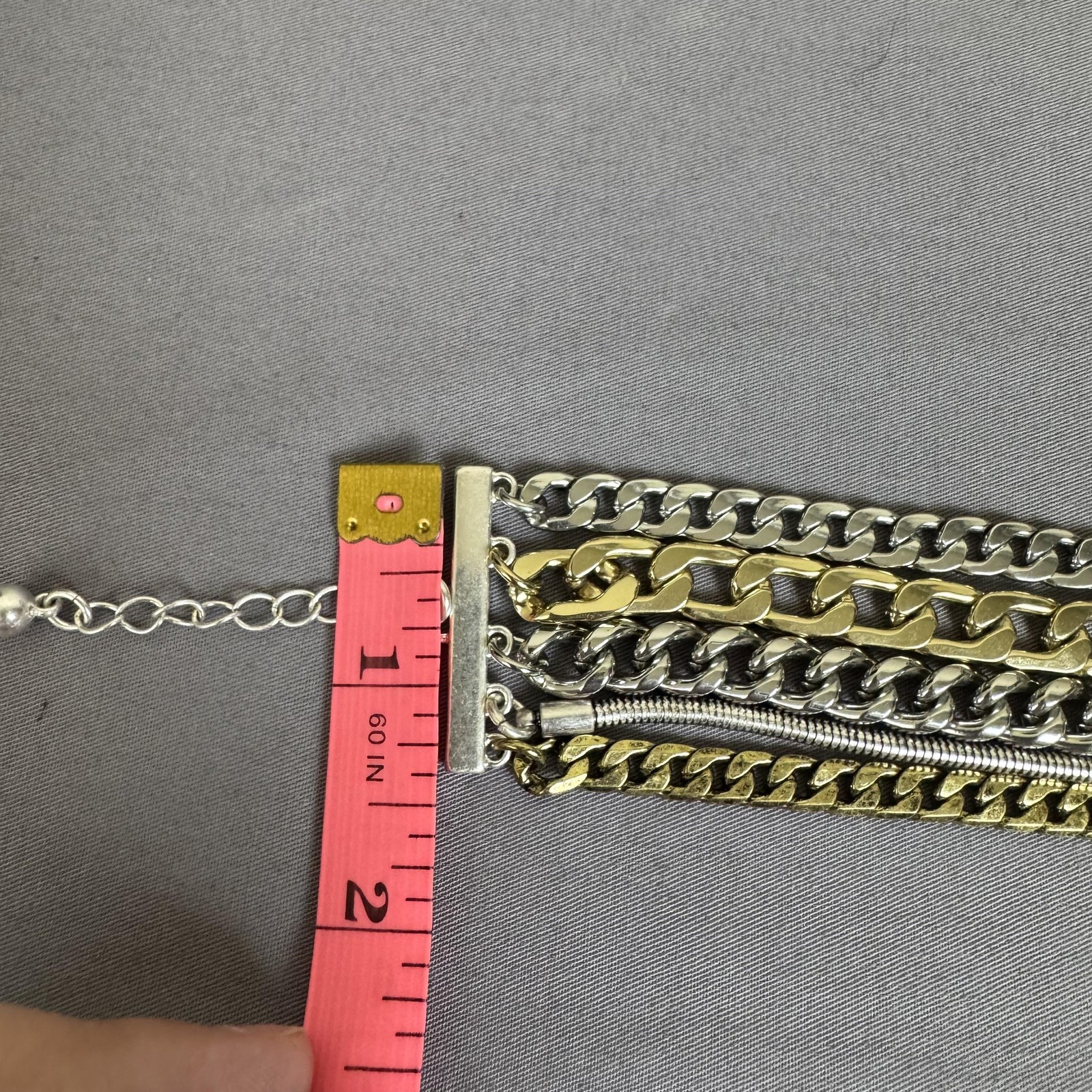 Jenny Bird Bracelet Silver Gold Mixed Metal Multi Chain Cuff Womens 8 In Jewelry