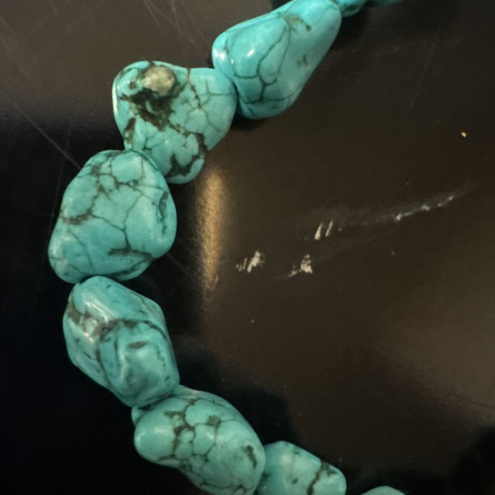 Block Turquoise Tie Back Necklace