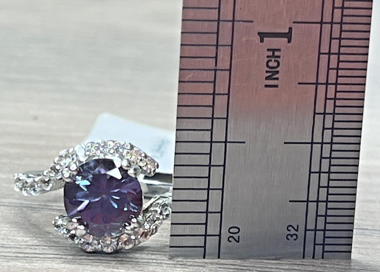 BBJ Sterling 925 Color Changing Alexandrite Sterling 925 Bypass Ring Eye Shaped