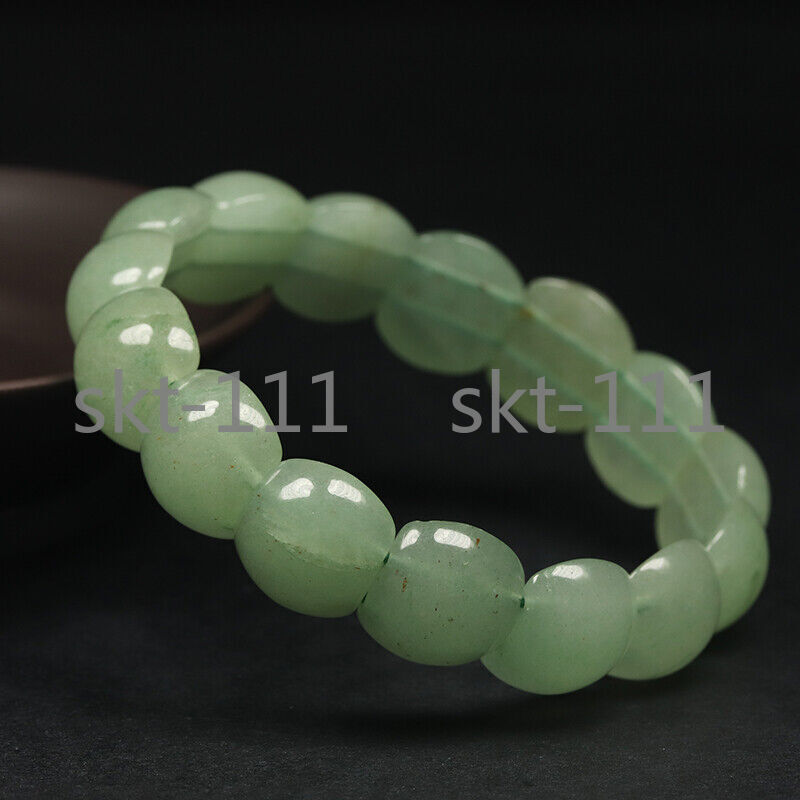 100% Natural Grade A Emerald Green Jade Bangle Bracelet Aventurine 7.5″