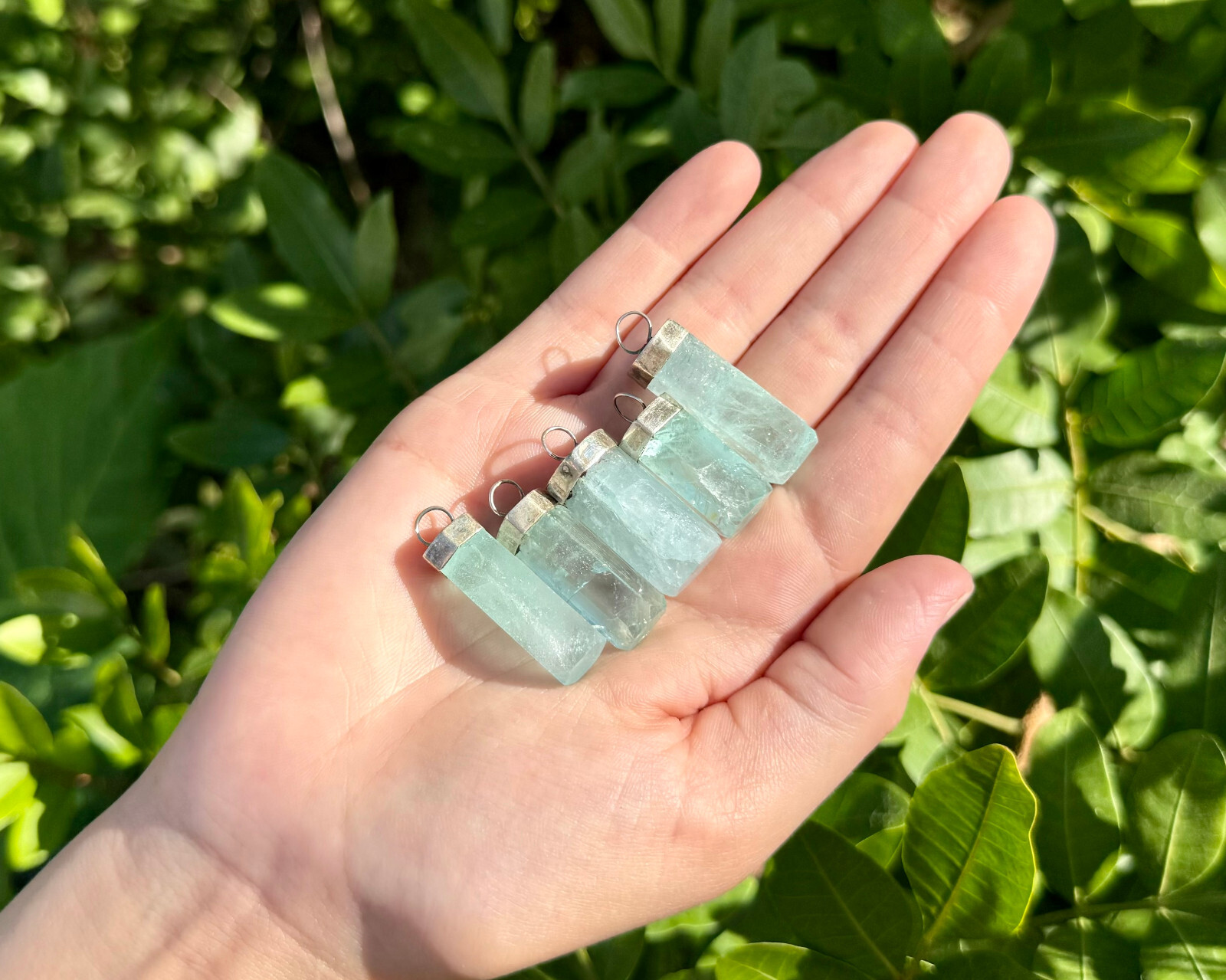 Aquamarine Pendant With Sterling Silver Cap (Natural Aquamarine Crystal Pendant)
