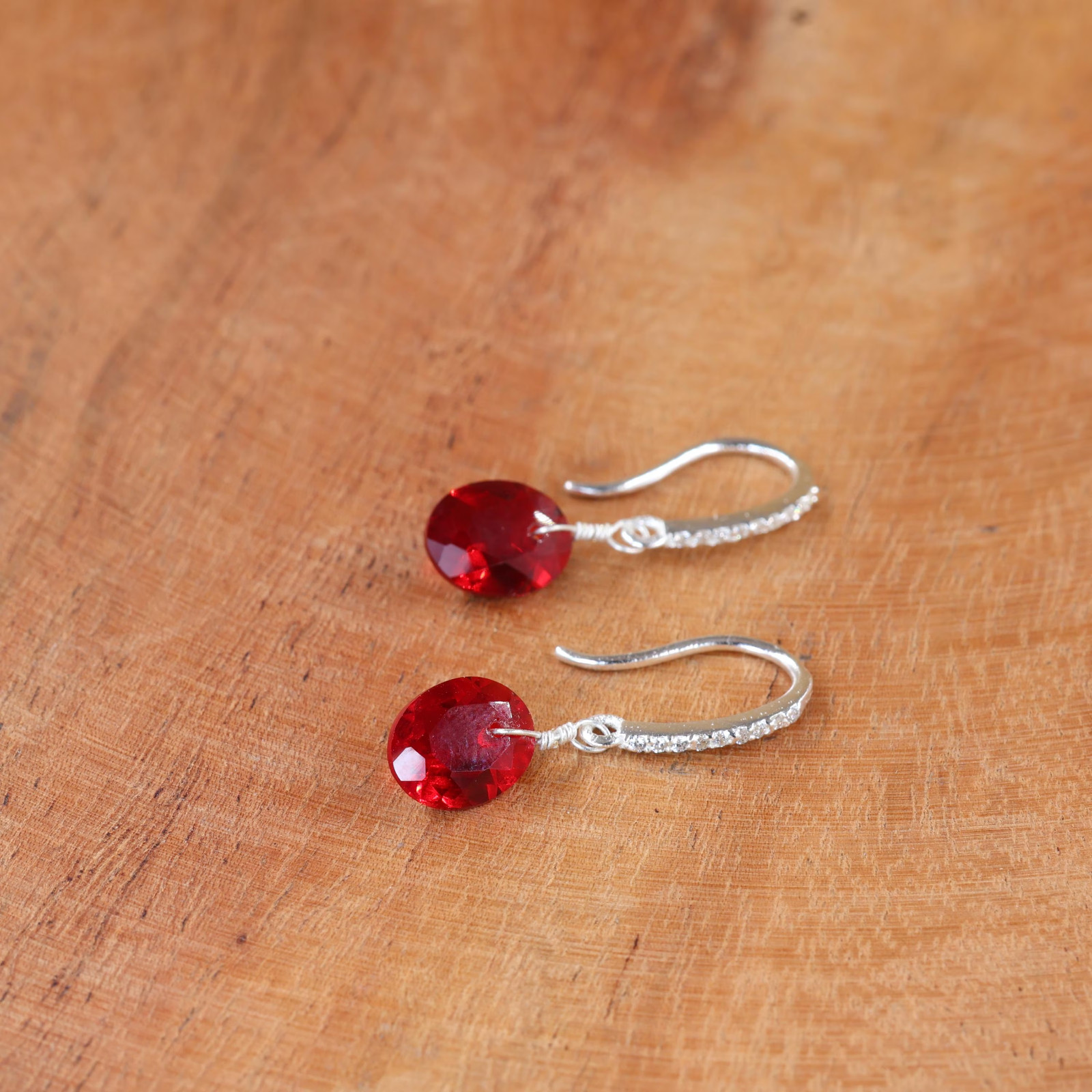 Ruby Drop Earrings, Artisan Jewelry, Fashion Earrings for Everyday Style