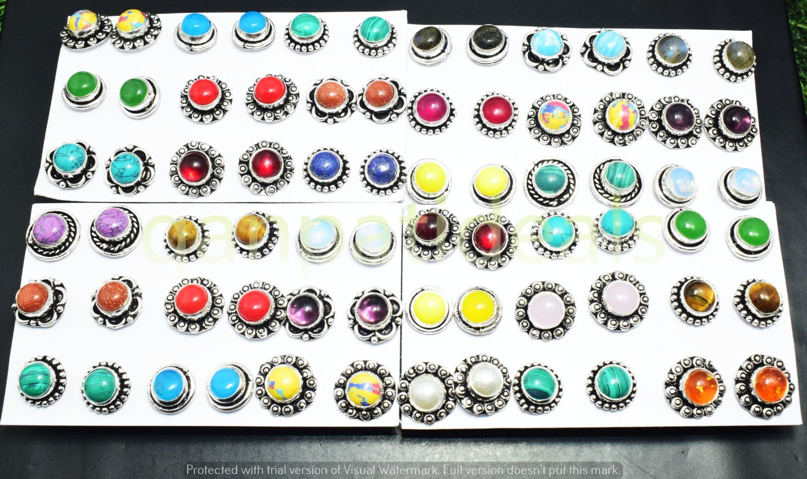 Opalite & Mix Gemstone Tops Wholesale Lot 925 Sterling Silver Plated Jewelry