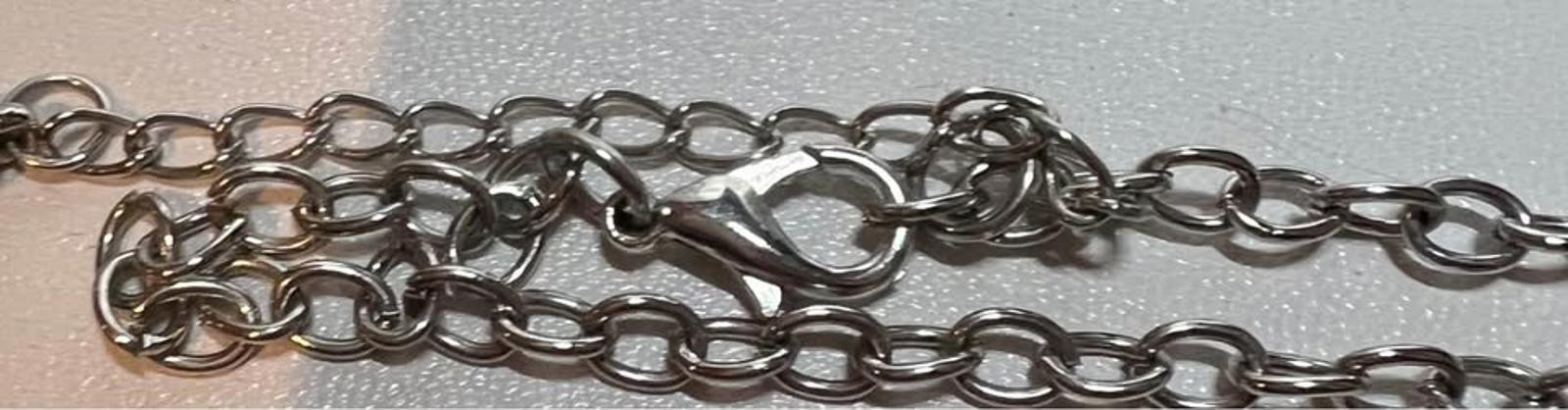 Black Tone Chain Statement Necklace in Good Condition