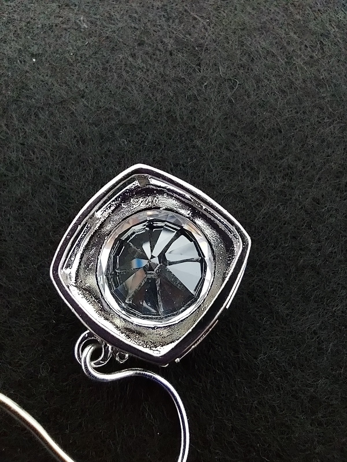 925 Sterling Silver Cushion Cut CZ Dangle Earrings 9.1g