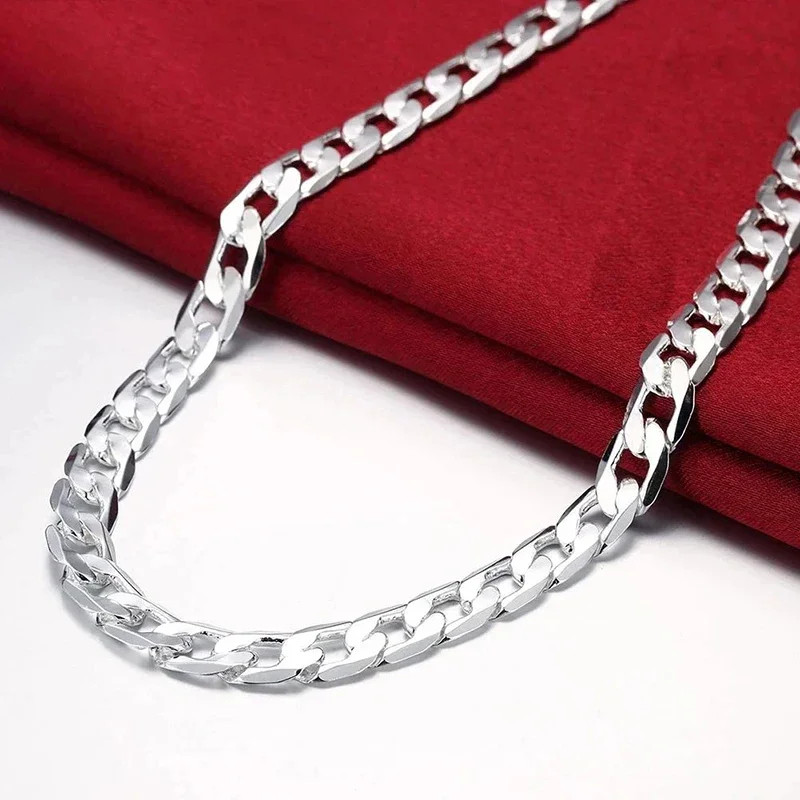 Sterling Silver Necklace For Men’s women 16/18/20/22/24 Inches Classic.