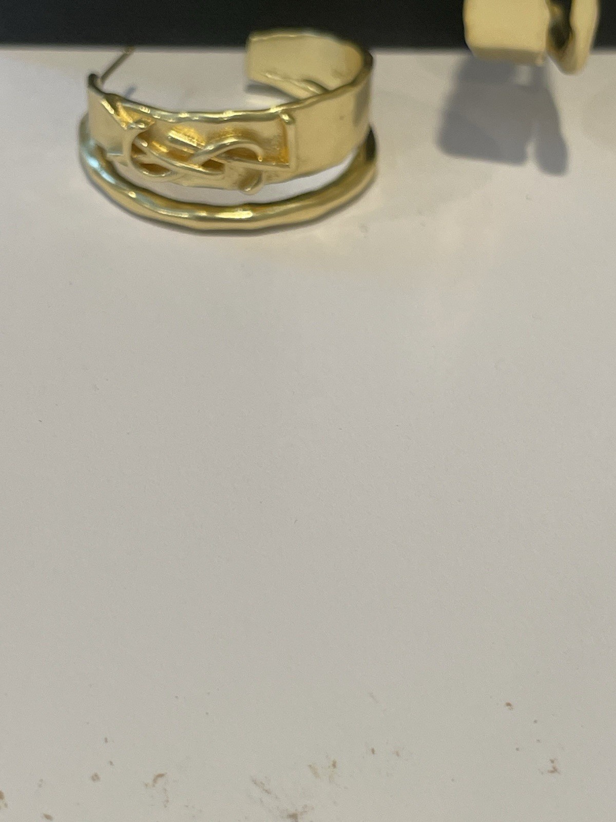 SAINT LAURENT Gold earrings with butterfly brooch