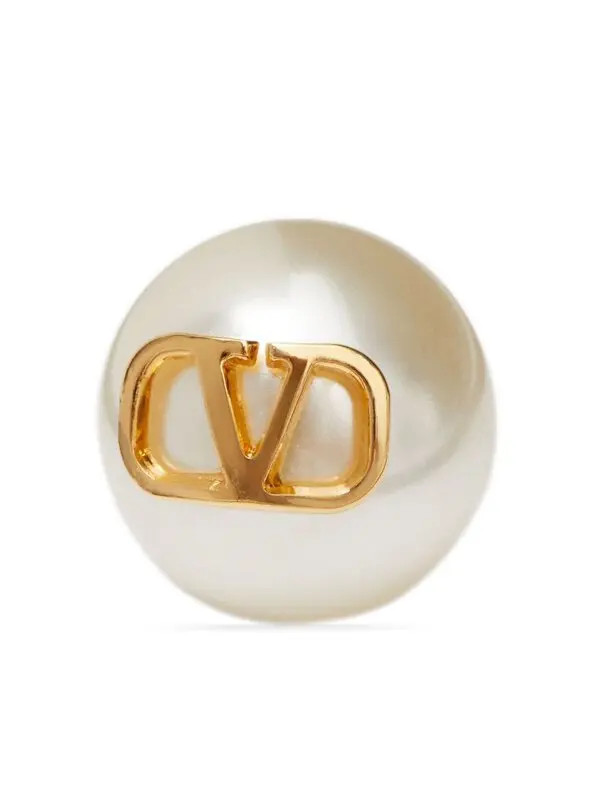 Valentino Garavani vlogo signature pearl stud earrings – neutrals authenthic