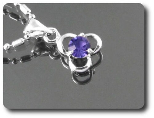 Amethyst Pendant 0 5/32in Gold Plated White 18 K