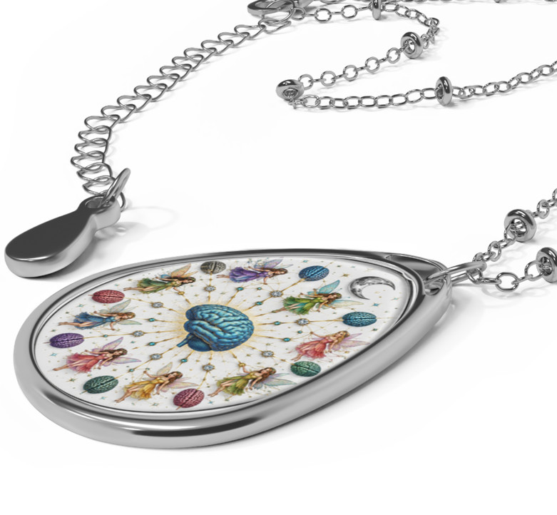 Where the Fairies Guard the Mind™ Original Wearable Art Pendant By JJ Mammoth