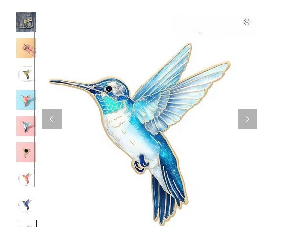Hummingbird Enamel Brooch Pin Badge Green Blue White Bird Jewellery Gift New