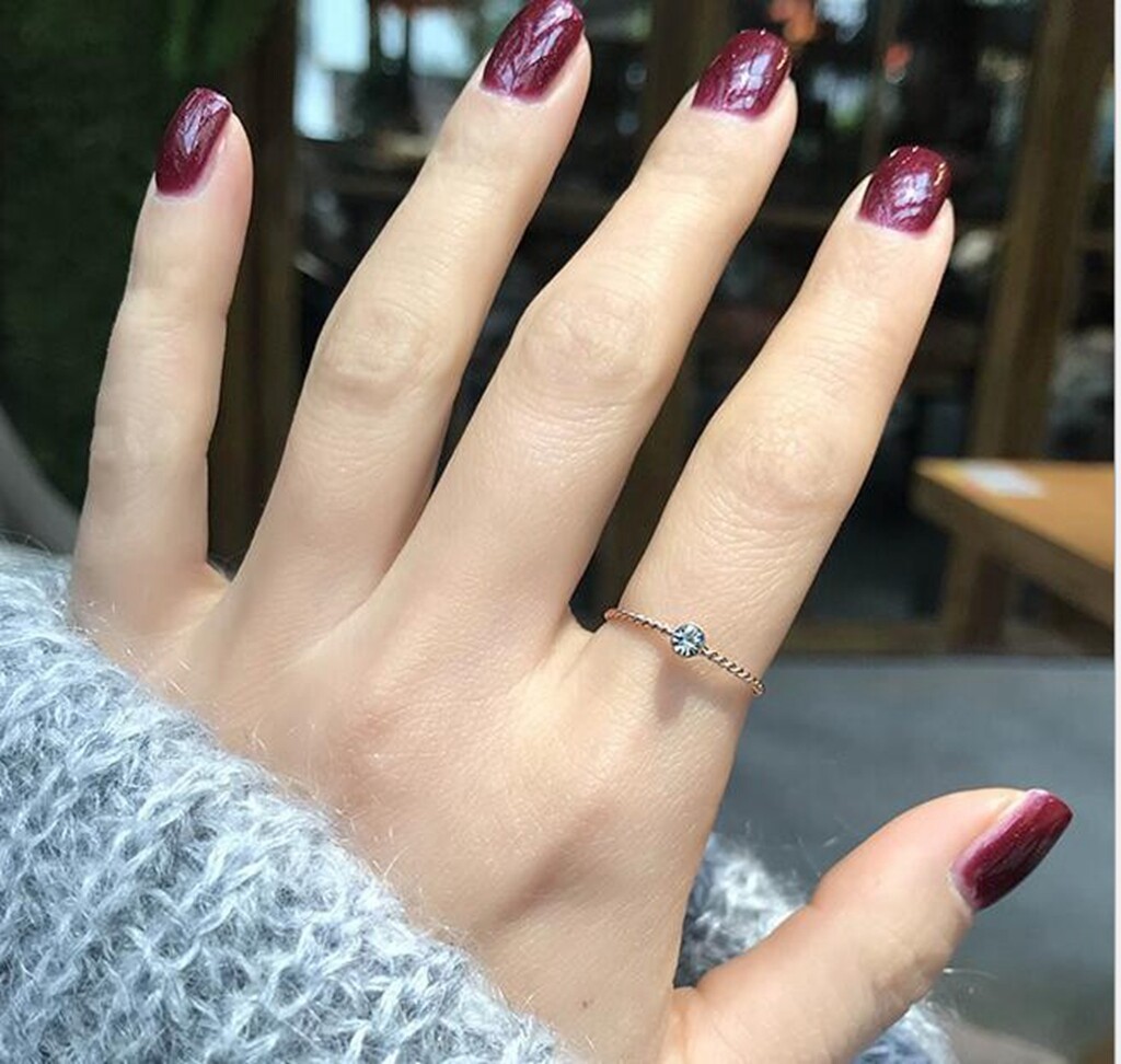 Women Rose Gold Plated Cubic Zircon Drill Titanium Stainless Steel Ring 5-8