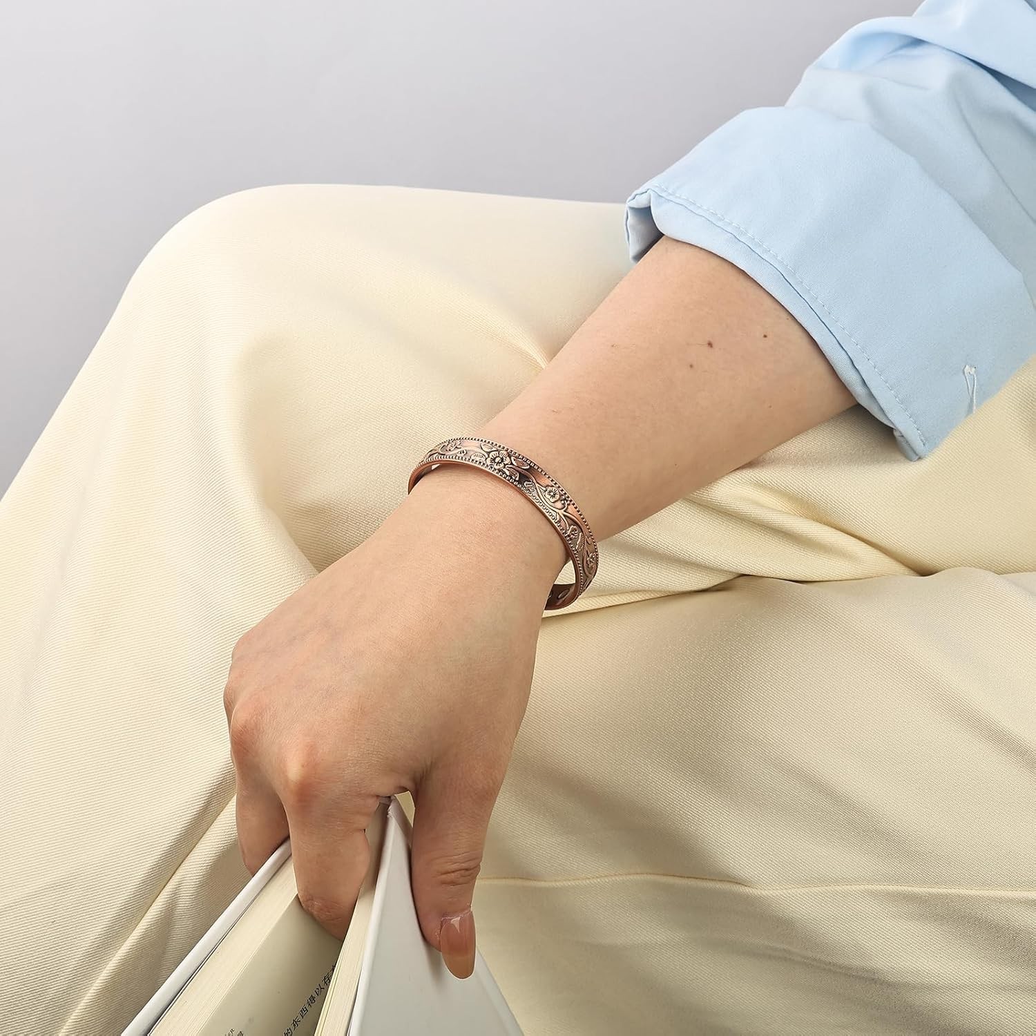 Elegant Adjustable Copper Bracelet for Women – 99.9% Pure with Magnetic Benefits