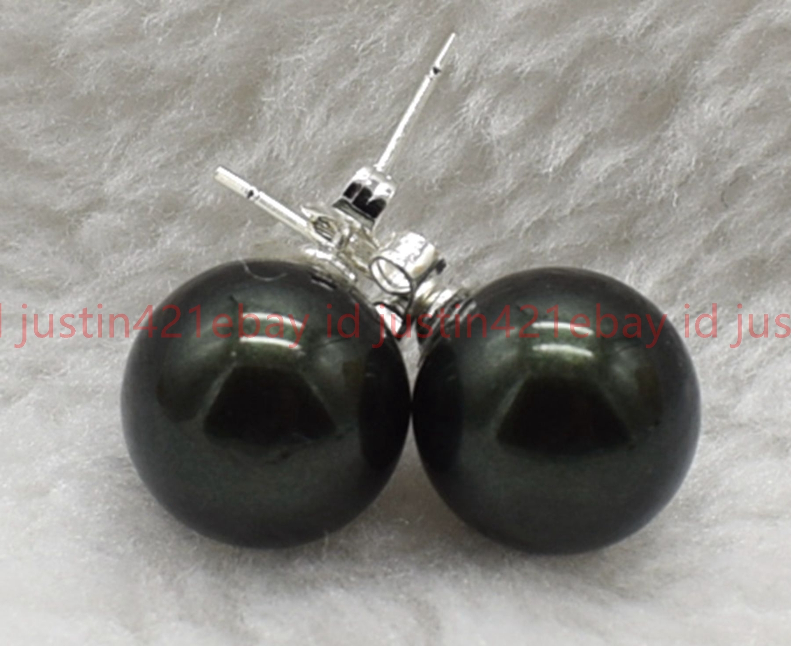 8/10/12/14mm Natural Multicolor Round Shell Pearl Beads 925 Silver Stud Earrings