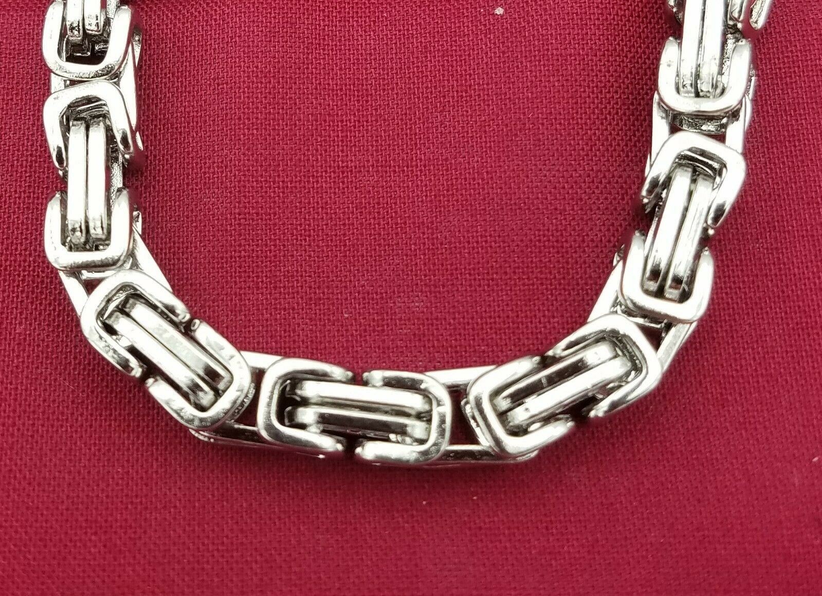 16 INCH STAINLESS STEEL SILVER 6MM BYZANTINE TURKISH BOX ROPE CHAIN NECKLACE