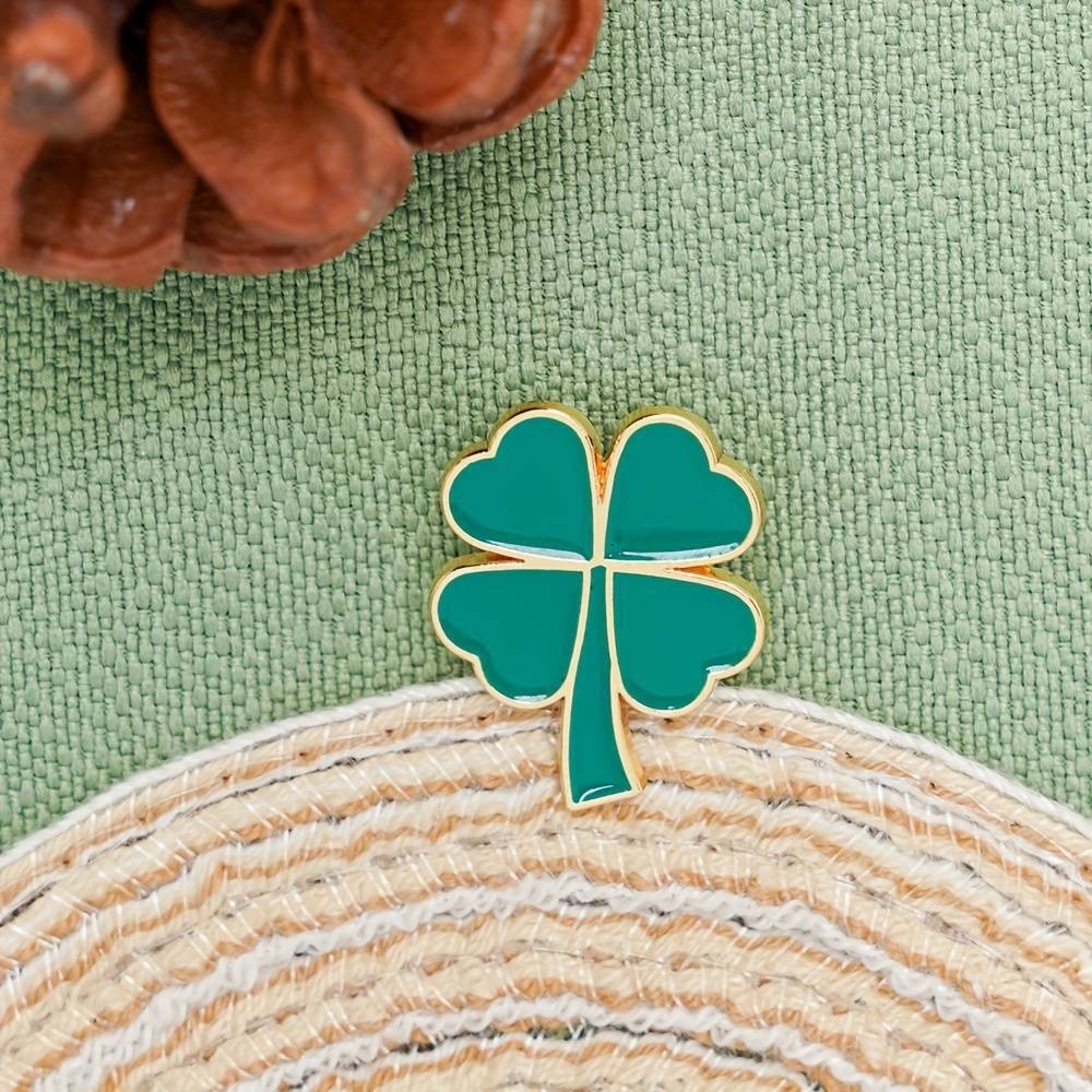 Four Leaf Clover Lucky Enamel Pin Irish Good Luck for St. Patrick’s Day