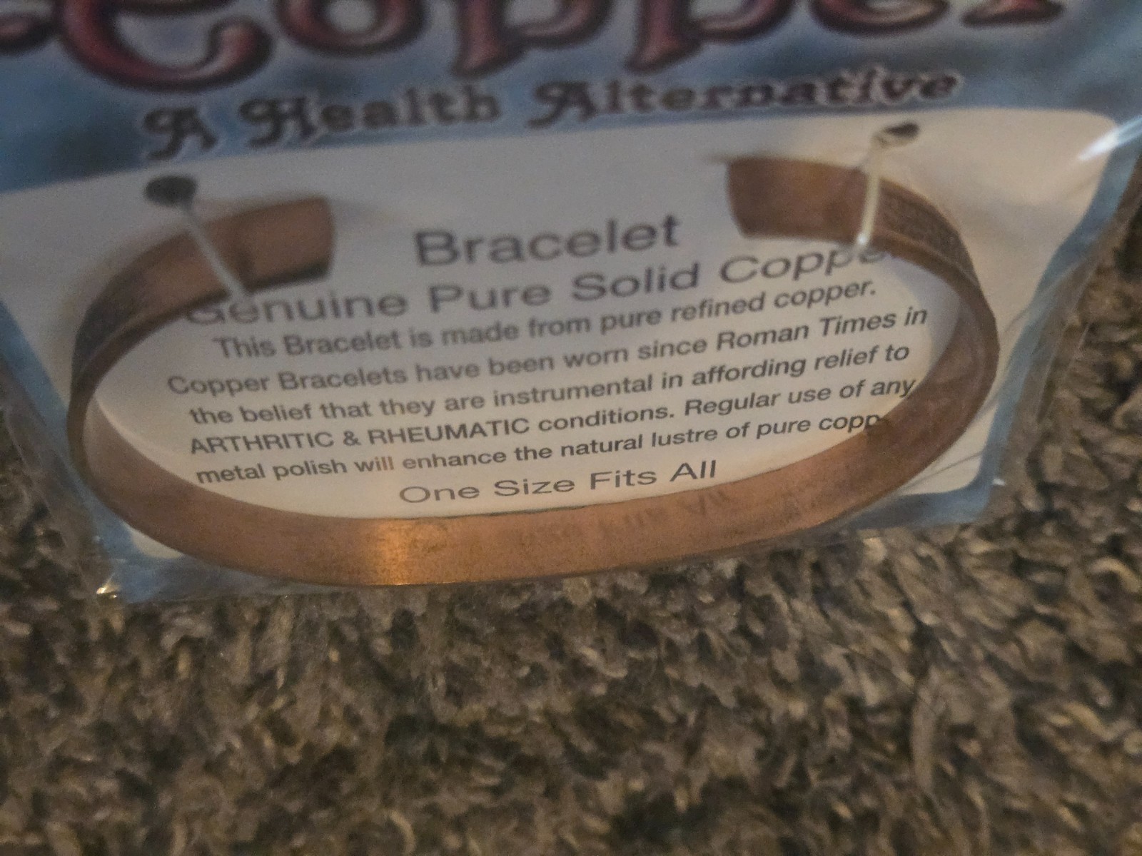Vintage Genuine Pure Solid Copper Bracelet Cuff Health Alternative Arthritis