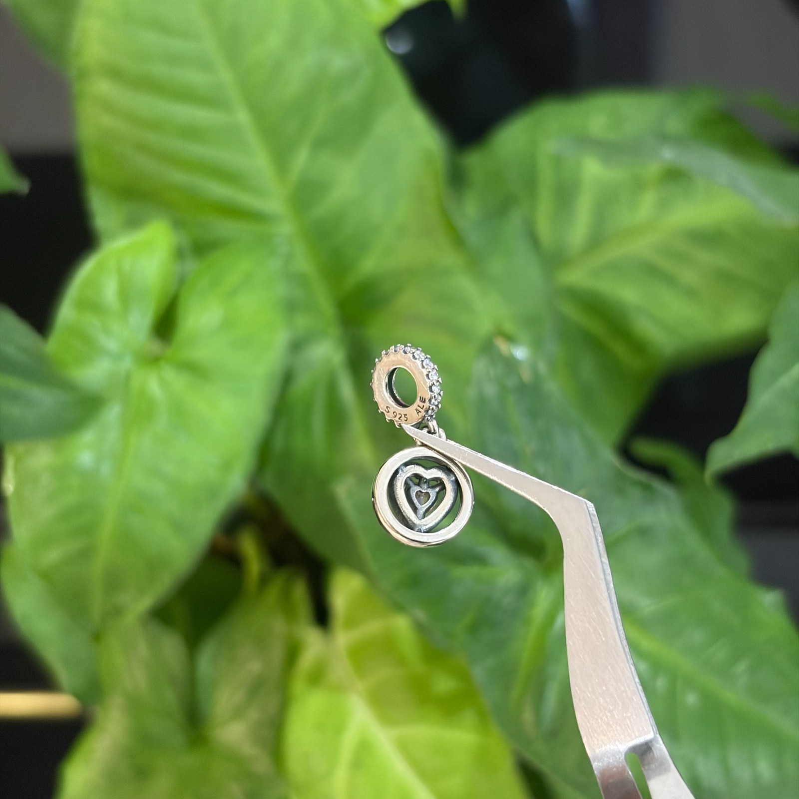 100% NEW 791476C01 PANDORA Sparkling Double Halo Heart Dangle Charm WITH BOX