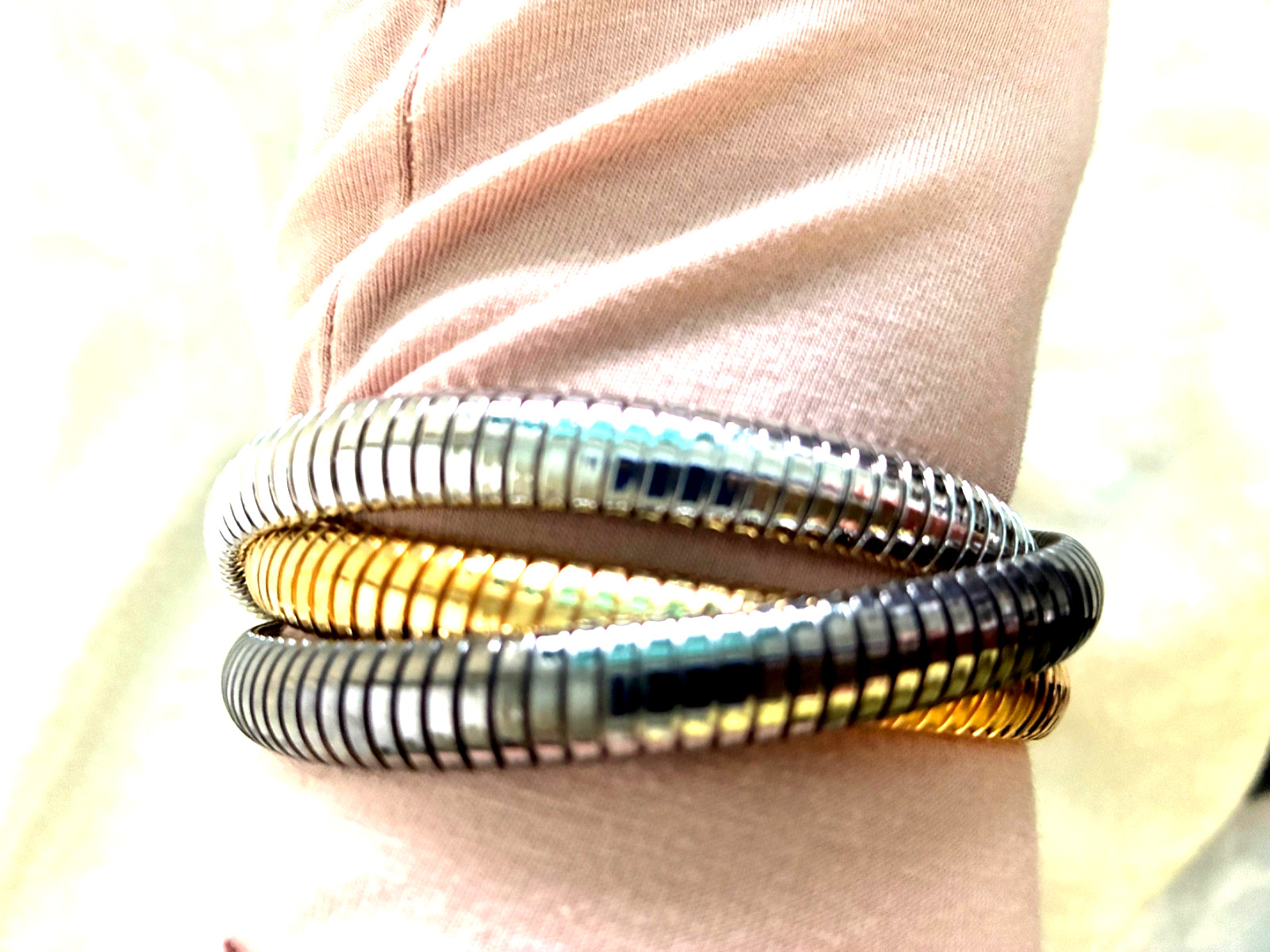 DAVID MARKSTEIN BRONZE THREE STRAND SLIP-ON TUBOGAS BRACELET (M4951-62)