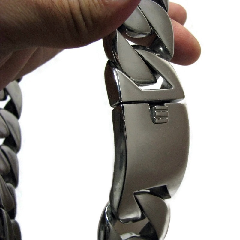 Men’s Heavy 30MM Thick Chain Silver Cuban 316L Stainless Steel Huge 28″ Necklace