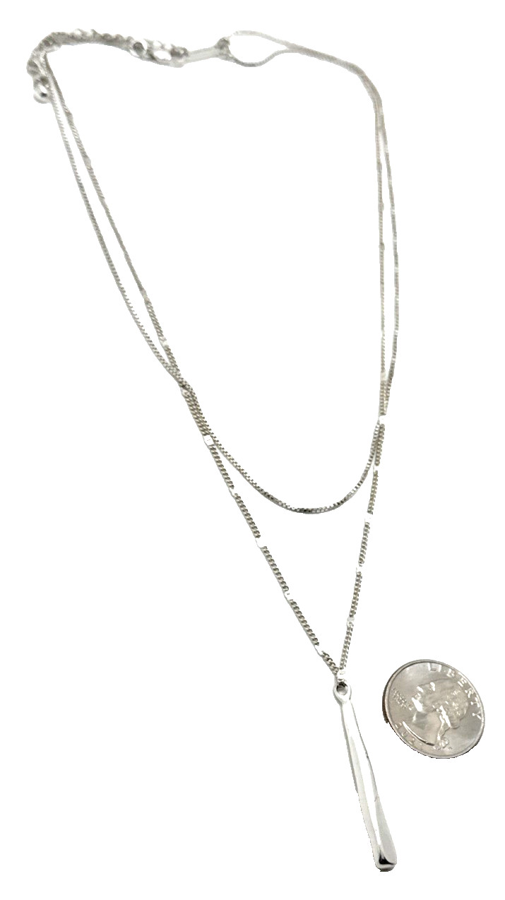Jenny Bird Leana Pendant Necklace Silver Dipped Minimalist Statement 18″